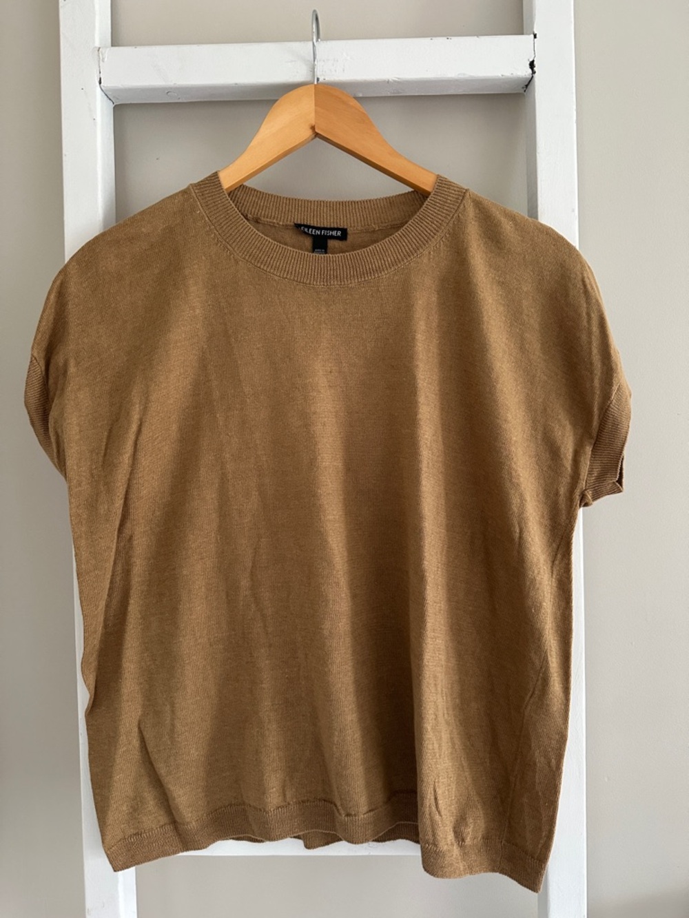 Eileen Fisher Organic Linen Cotton Blend Short Sleeve Sweater